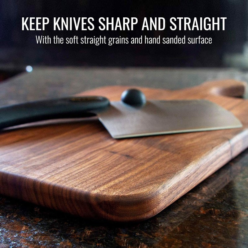 Brazos Home Medium Organic Wood Cutting Board Used for Serving, Chopping Fruit, Vegetables or Meat and as a Charcuterie Platter, Seasoned, Dark Walnut, 13.5 x 7 x .75 - Image 4